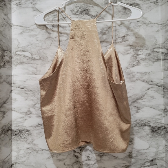 NEW Forever 21 Gold Top M - Picture 2 of 3